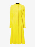 Still Life image of Crushed Matte Satin Dress in YELLOW buttoned