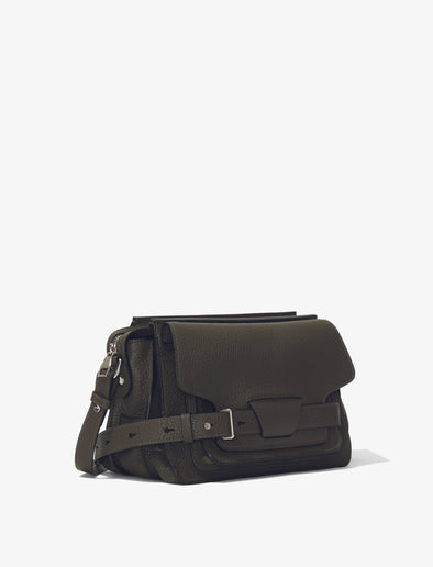 Side image of Beacon Saddle Bag in OLIVE