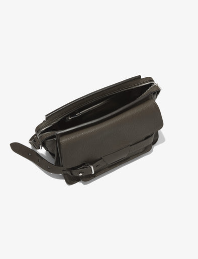 Aerial image of Beacon Saddle Bag in OLIVE