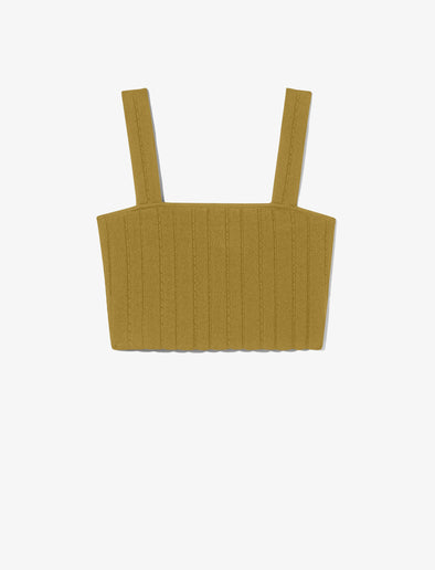 Still Life image of Pointelle Rib Bralette in SULFUR