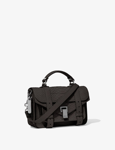 Side image of Carved Python PS1 Tiny Bag in BLACK