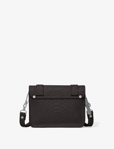 Back image of Carved Python PS1 Mini Crossbody Bag in BLACK