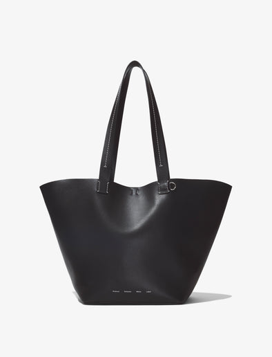 Front image of Large Bedford Tote in BLACK with coin purse removed