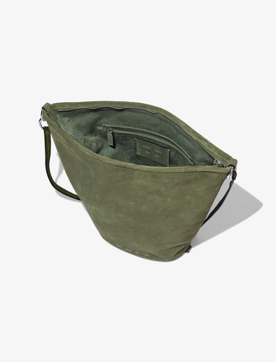 Aerial image of Suede Spring Bucket Bag in BAMBOO