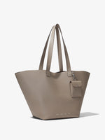 Side image of Large Bedford Tote In Leather in clay