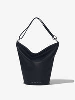 Front image of Spring Bag In Leather in black