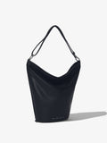 Side image of Spring Bag In Leather in black