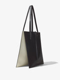 Side image of Twin Tote In Leather in black/ivory