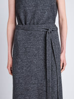 Detail image of model wearing Zadie Wrap Skirt in GREY MELANGE