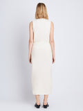 Back image of model wearing Zadie Knit Wrap Skirt in Wool Blend in off white