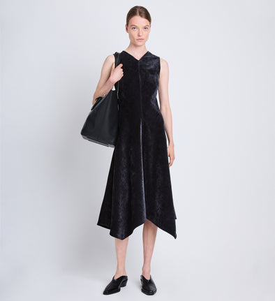 Front full length image of model wearing Layla Dress in BLACK