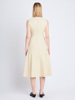 Back image of model in Jesse Skirt In Faux Leather in parchment