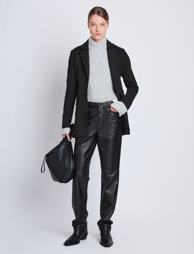 Front full length image of model wearing Margot Blazer in BLACK