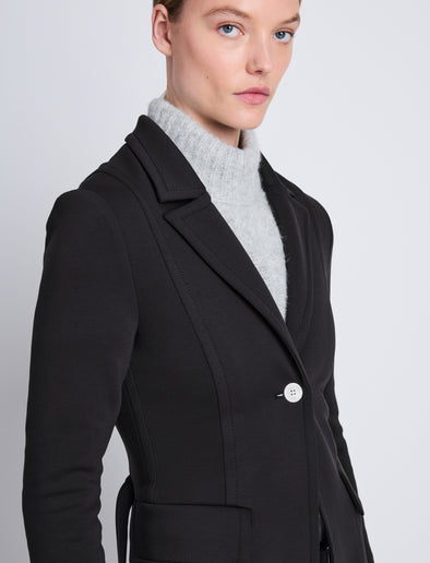 Detail image of model wearing Margot Blazer in BLACK