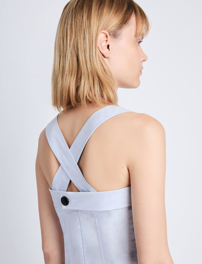 Detail image of model wearing Edie Dress in ARCTIC/BLACK