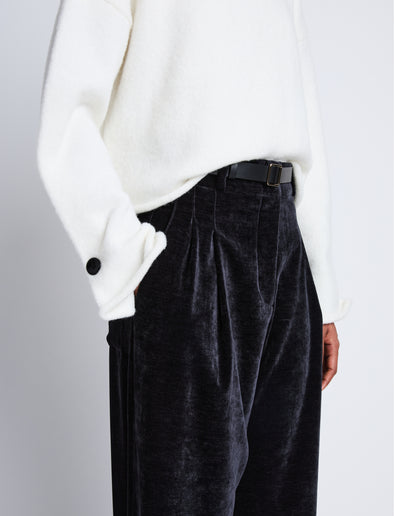 Detail image of model wearing Aria Pant in BLACK