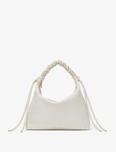 Front image of Medium Drawstring Shoulder Bag in IVORY