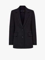 Flat image of Eva Jacket In Tropical Wool in BLACK