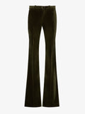 Flat image of Marie Pant In Velvet Suiting in olive