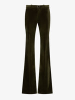 Flat image of Marie Pant In Velvet Suiting in olive