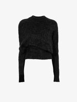 Flat image of Patti Sweater in Brushed Mohair in black