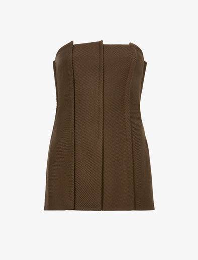 Still Life image of Corinne Strapless Top in DARK LODEN