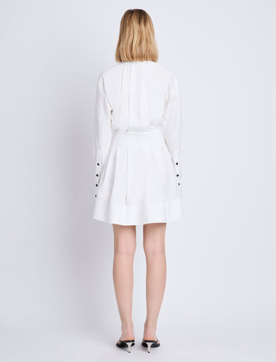 Back full length image of model wearing Eileen Dress in WHITE