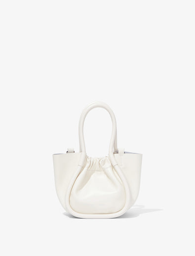 Front image of Extra Small Ruched Tote in IVORY