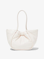 Back image of Large Puffy Nappa Ruched Tote in IVORY
