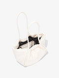 Aerial image of Large Puffy Nappa Ruched Tote in IVORY
