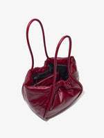 Aerial image of Large Puffy Nappa Ruched Tote in GARNET