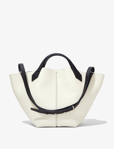 Front image of Large Chelsea Tote in ivory/black