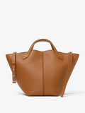Front image of Large PS1 Tote in COGNAC with strap undone