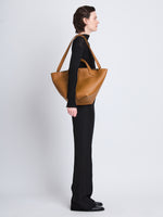 Image of model wearing Large PS1 Tote in COGNAC