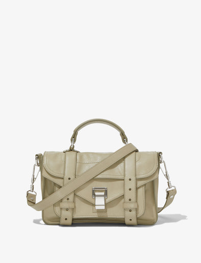 Proenza Schouler Front image of PS1 Tiny Bag in cement
