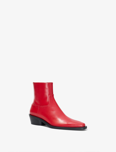 3/4 Front image of Bronco Ankle Boots in RED