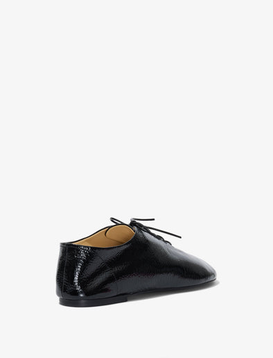 3/4 Back image of Glove Flat Lace-ups in BLACK