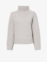 Still Life image of Lofty Eco Cashmere Turtleneck Sweater in LIGHT GREY MELANGE