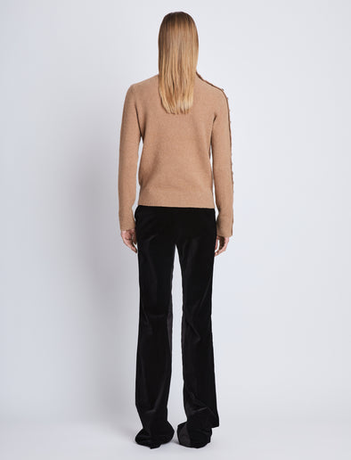 Proenza Schouler Back image of model wearing Marie Pant In Velvet Suiting in black