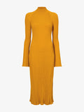 Flat image of Carmen Dress In Midweight Viscose Rib in gold
