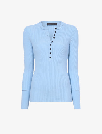 Still Life image of Agnes Henley Sweater in LIGHT BLUE
