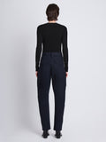 Back full length image of model wearing Jackson Cargo Pant In Cotton Twill in NAVY