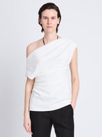 Front cropped image of model wearing Francesa Off The Shoulder Top in WHITE