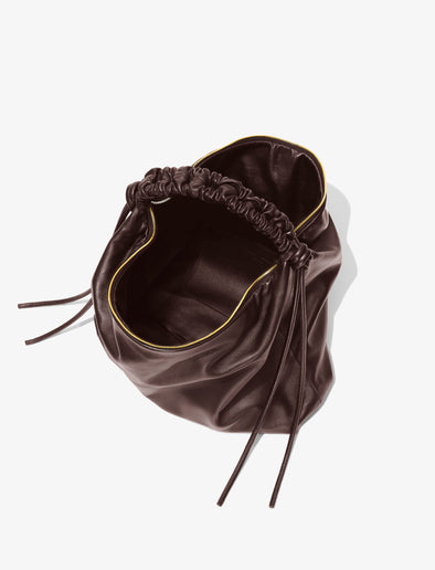 Interior image of Large Drawstring Shoulder Bag - MOCHA