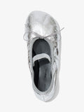 Aerial view of Glove Mary Jane Metallic Ballet Flats in silver