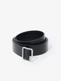 Front wrapped image of Square Slider Belt in Vegan Leather in black