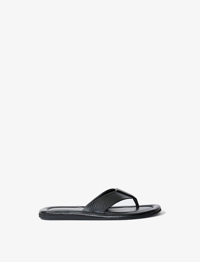 Side view of the cooper flip flops in black