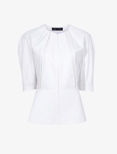 Still Life image of Georgia Top In Eco Poplin in WHITE