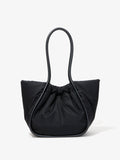 Back image of Large Ruched Tote In Puffy Nylon in BLACK