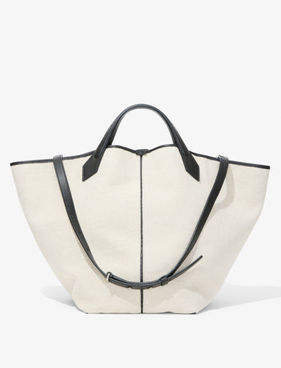 Back image of XL Chelsea Tote in Canvas in black/natural